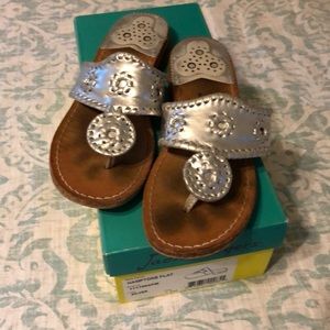 Jacks Rogers silver Hamptons flat